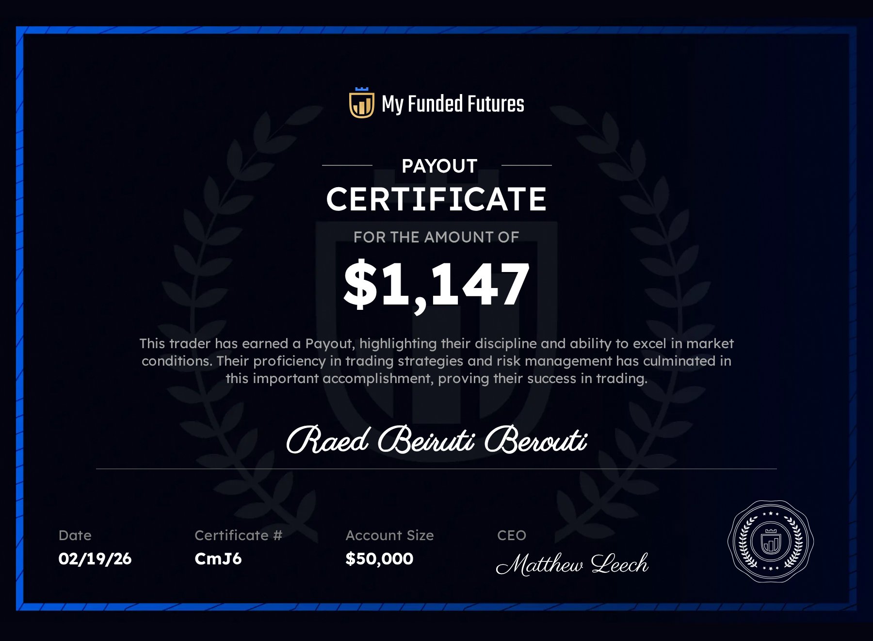 Certificado $1,147